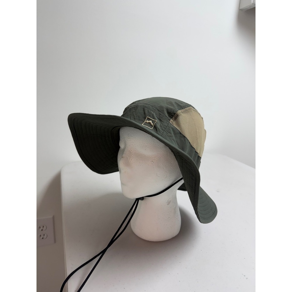 Granule Mens Olive Green Wide Brim Sun Hat Mesh Vent Hiking Fishing Boonie BKH